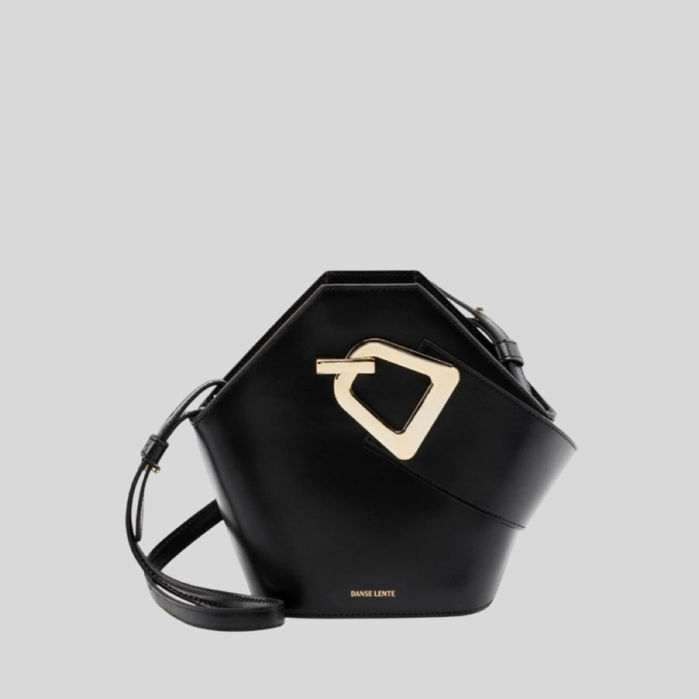 Danse Lente Black MINI JOHNNY BUCKET BAG with Gold Accent - Picture 6 of 9